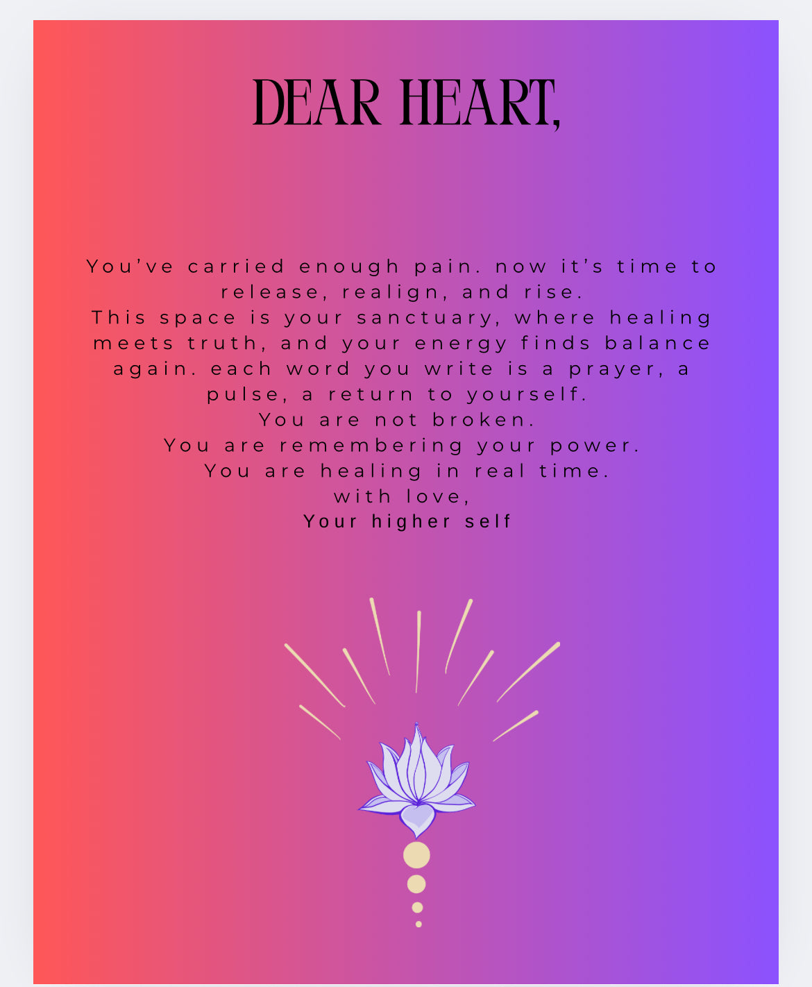 Letters to My Healing Heart